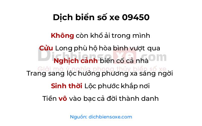 Dịch thơ biển số 09450