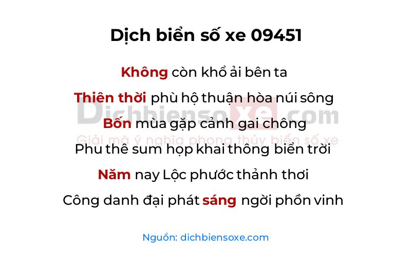 Dịch thơ biển số 09451