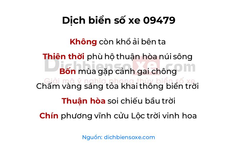 Dịch thơ biển số 09479