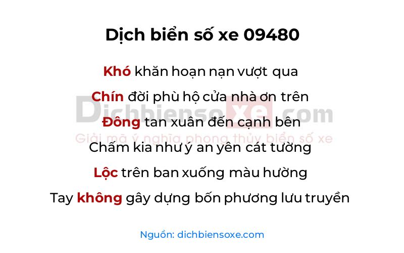 Dịch thơ biển số 09480