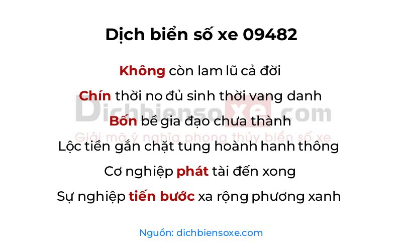 Dịch thơ biển số 09482