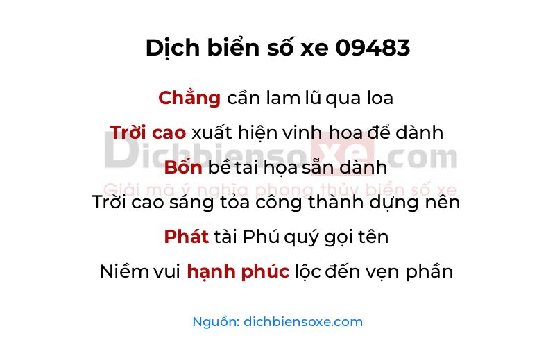 Dịch thơ biển số 09483
