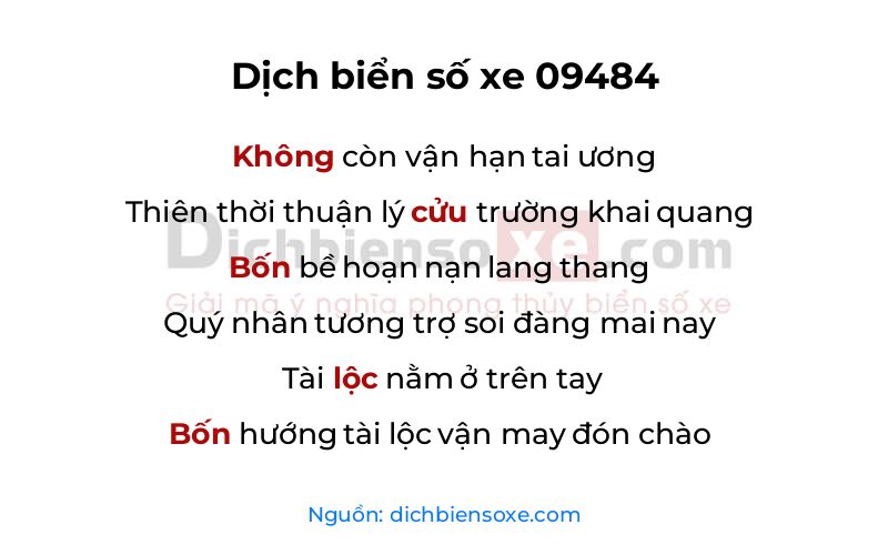 Dịch thơ biển số 09484