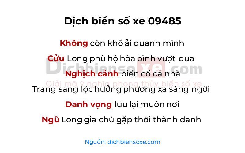 Dịch thơ biển số 09485