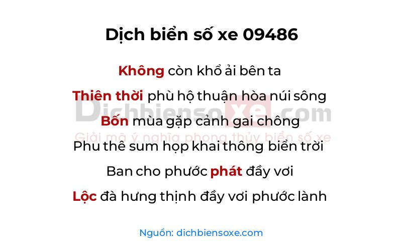 Dịch thơ biển số 09486