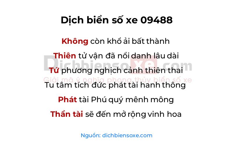 Dịch thơ biển số 09488
