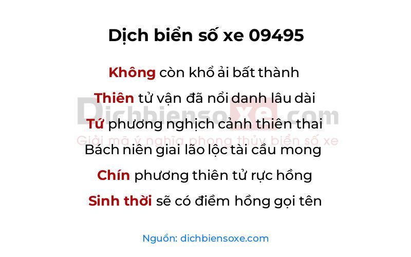 Dịch thơ biển số 09495