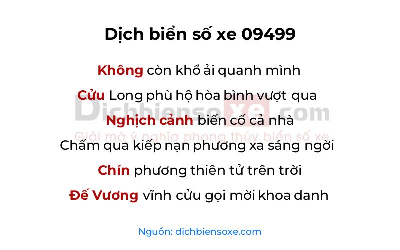 Dịch thơ biển số 09499