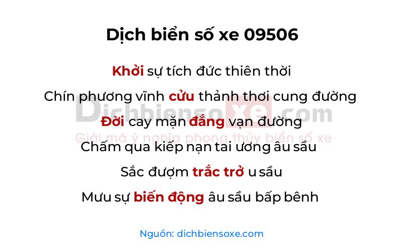 Dịch thơ biển số 09506
