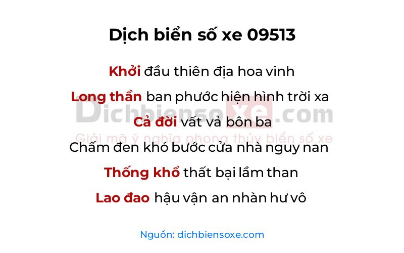 Dịch thơ biển số 09513