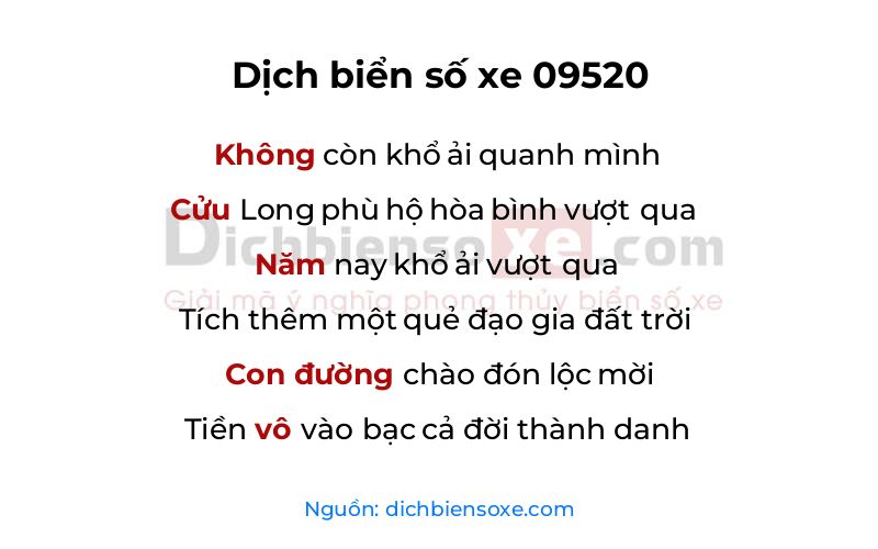 Dịch thơ biển số 09520