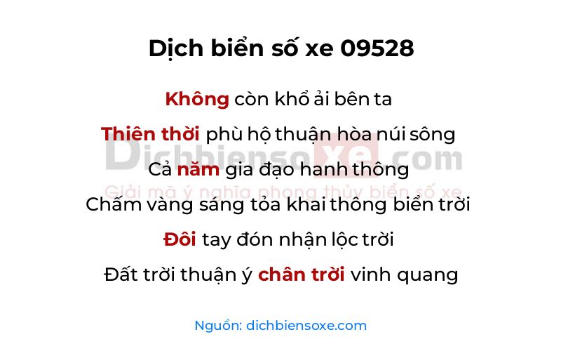 Dịch thơ biển số 09528