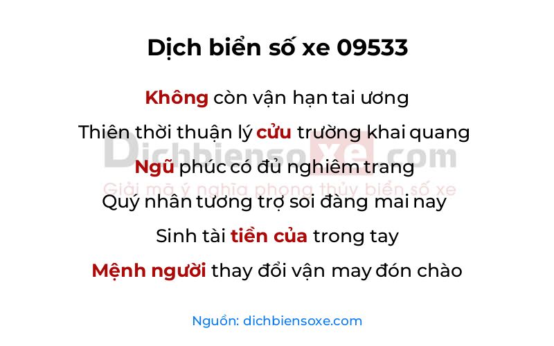 Dịch thơ biển số 09533