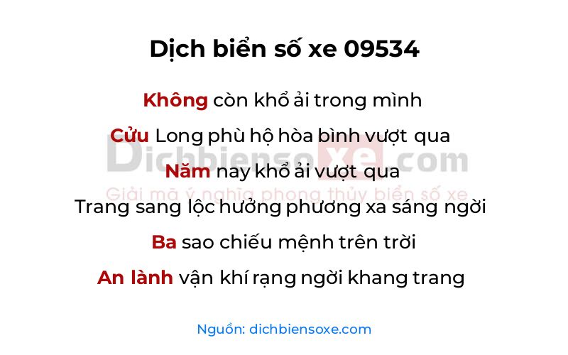Dịch thơ biển số 09534