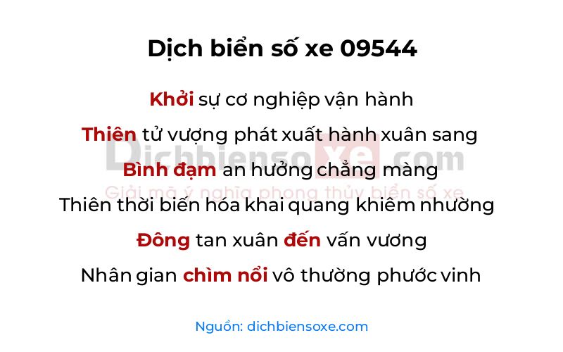 Dịch thơ biển số 09544