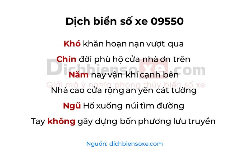 Dịch thơ biển số 09550
