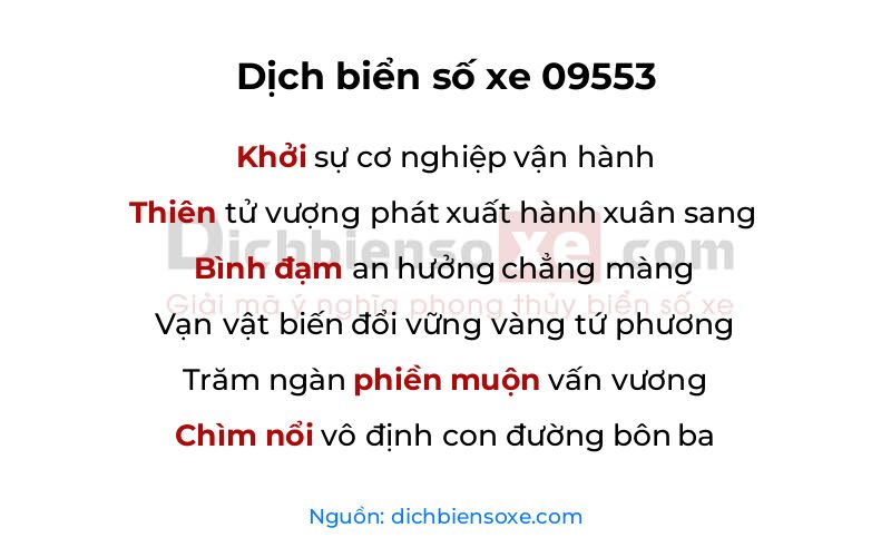 Dịch thơ biển số 09553