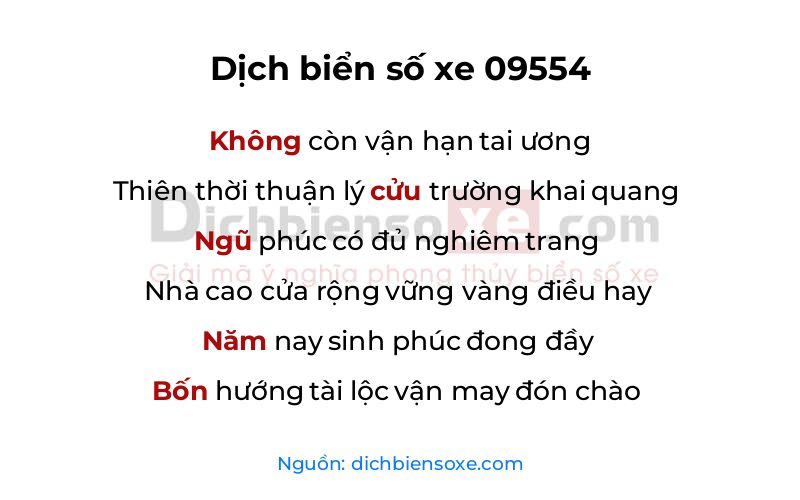 Dịch thơ biển số 09554