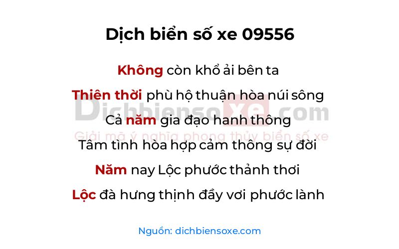 Dịch thơ biển số 09556