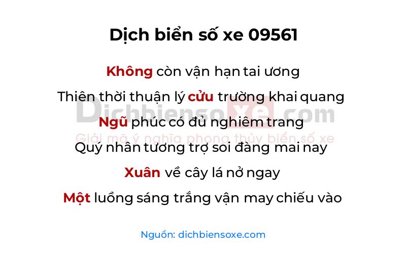Dịch thơ biển số 09561