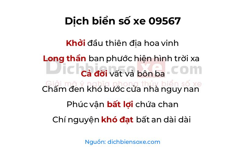 Dịch thơ biển số 09567
