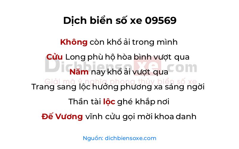 Dịch thơ biển số 09569