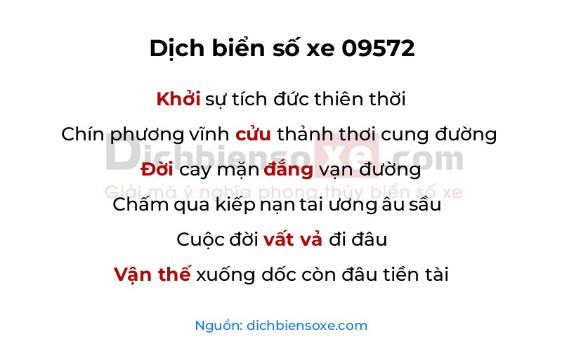 Dịch thơ biển số 09572