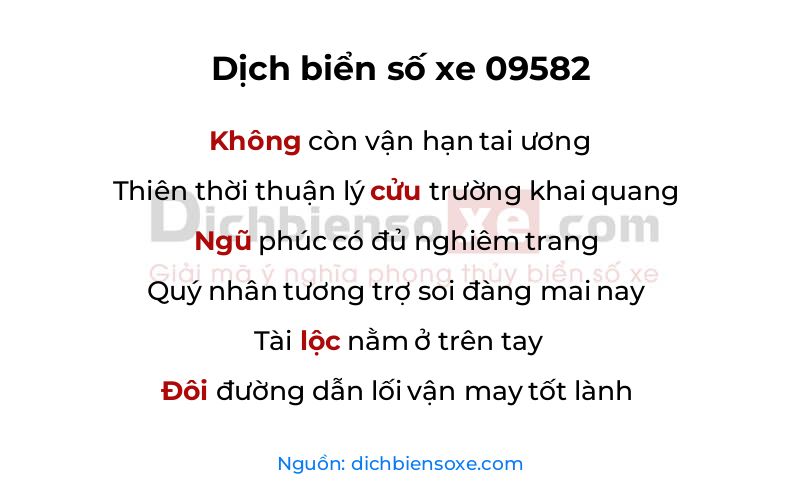 Dịch thơ biển số 09582