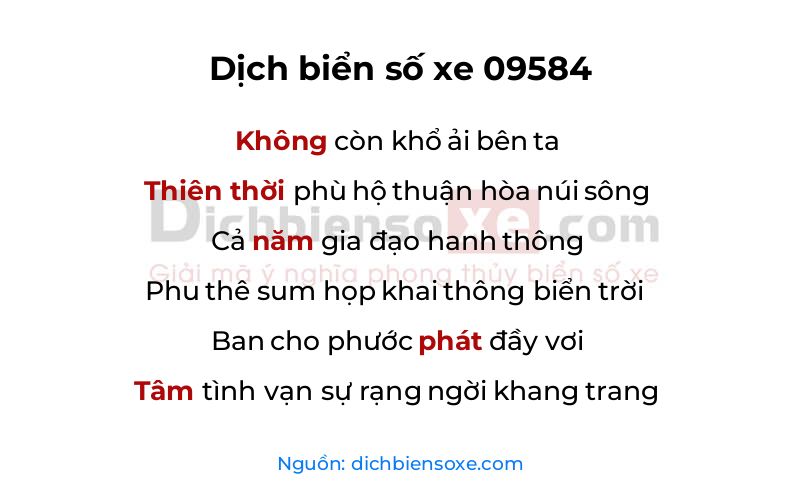 Dịch thơ biển số 09584