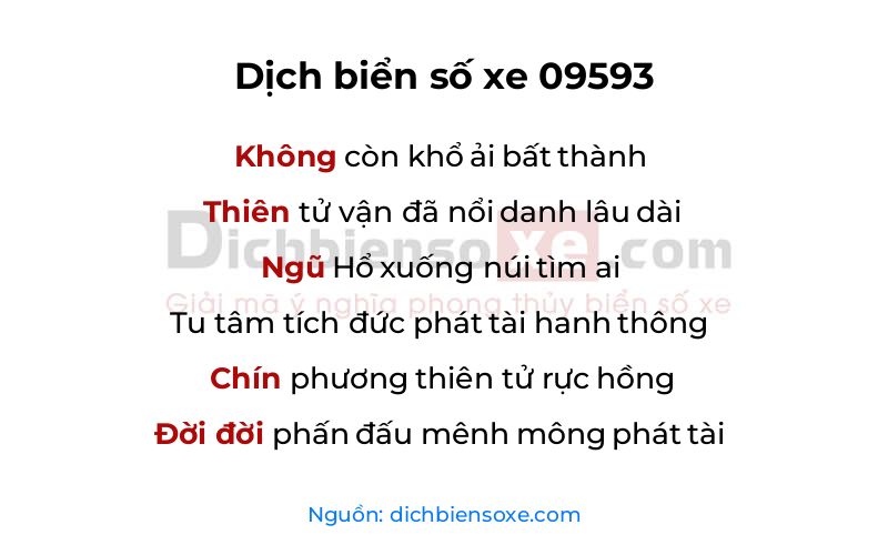 Dịch thơ biển số 09593