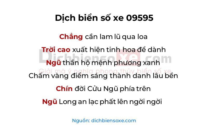 Dịch thơ biển số 09595