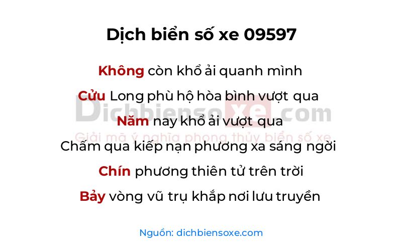 Dịch thơ biển số 09597