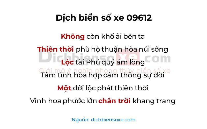 Dịch thơ biển số 09612