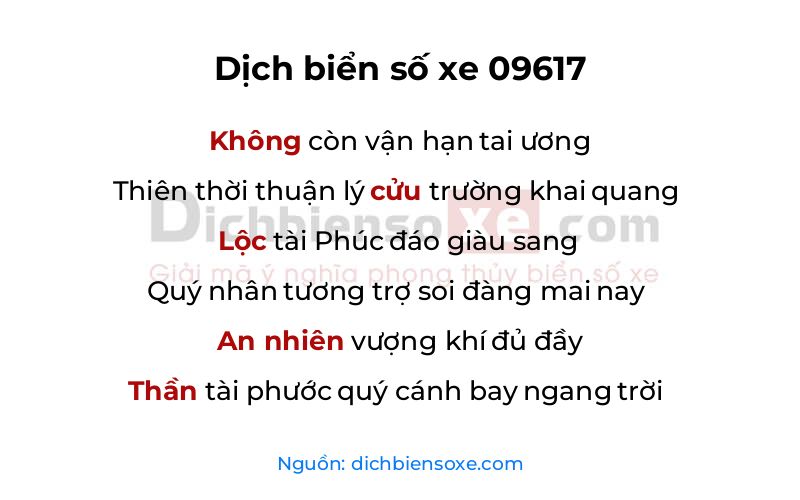 Dịch thơ biển số 09617