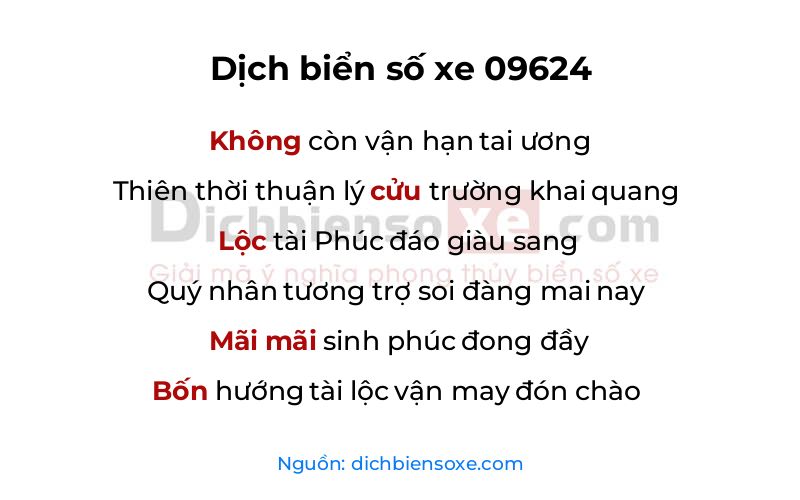 Dịch thơ biển số 09624