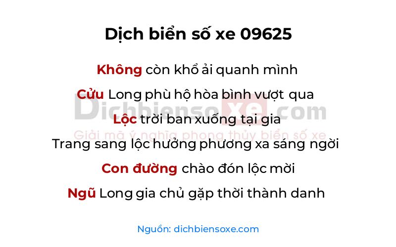 Dịch thơ biển số 09625