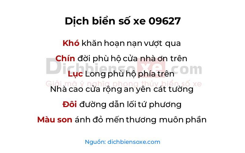Dịch thơ biển số 09627