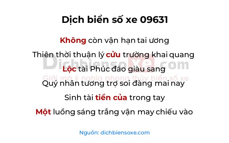 Dịch thơ biển số 09631