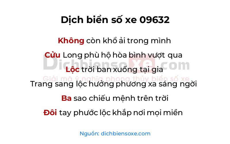 Dịch thơ biển số 09632