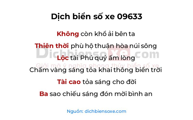 Dịch thơ biển số 09633