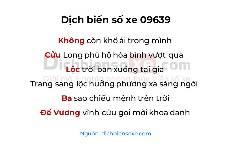 Dịch thơ biển số 09639