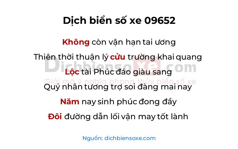 Dịch thơ biển số 09652
