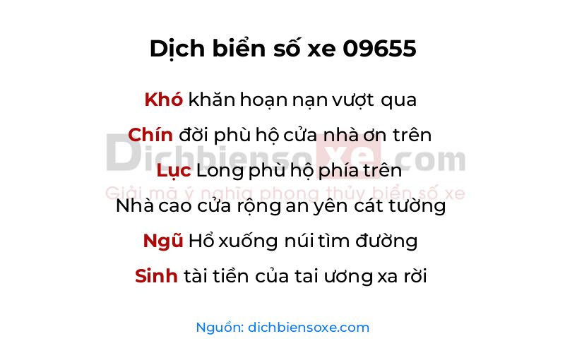 Dịch thơ biển số 09655