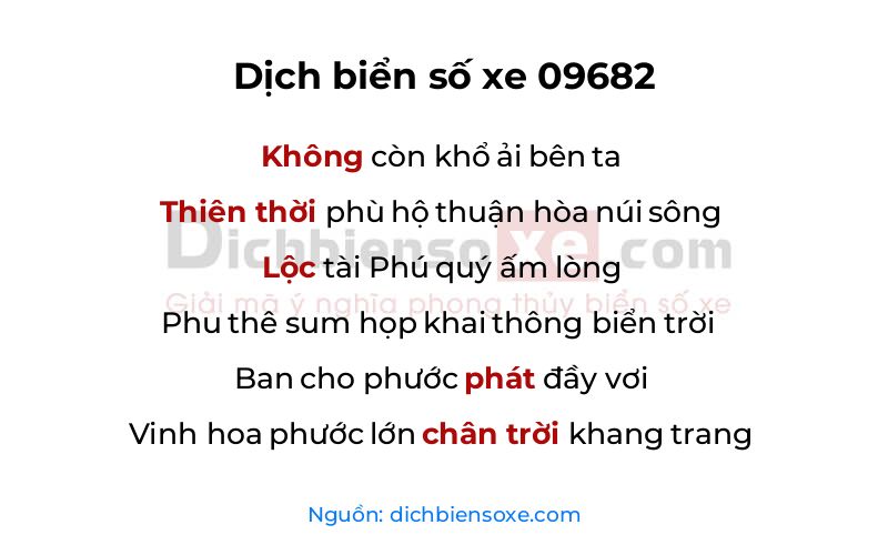 Dịch thơ biển số 09682