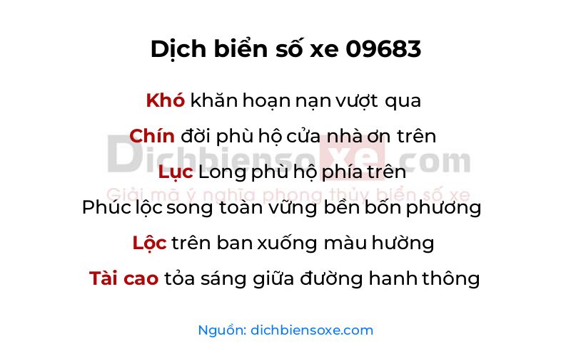 Dịch thơ biển số 09683