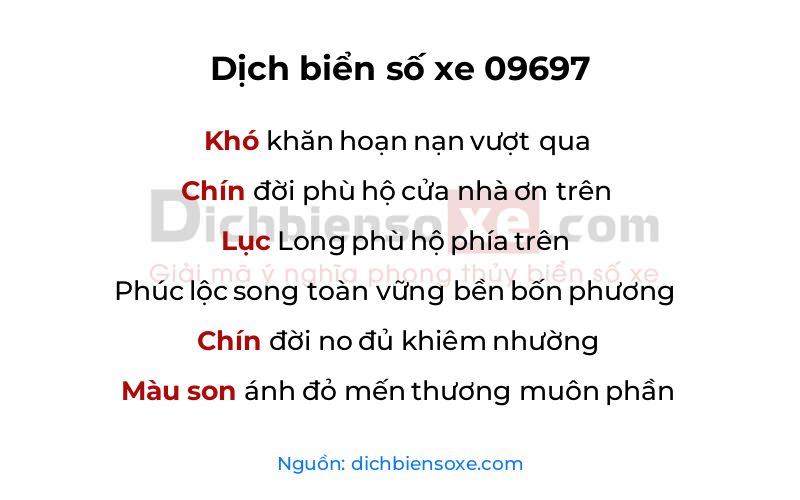 Dịch thơ biển số 09697