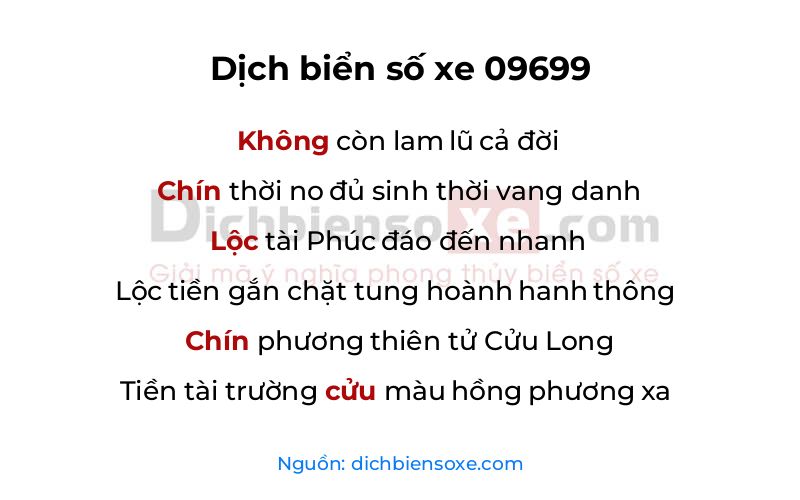 Dịch thơ biển số 09699