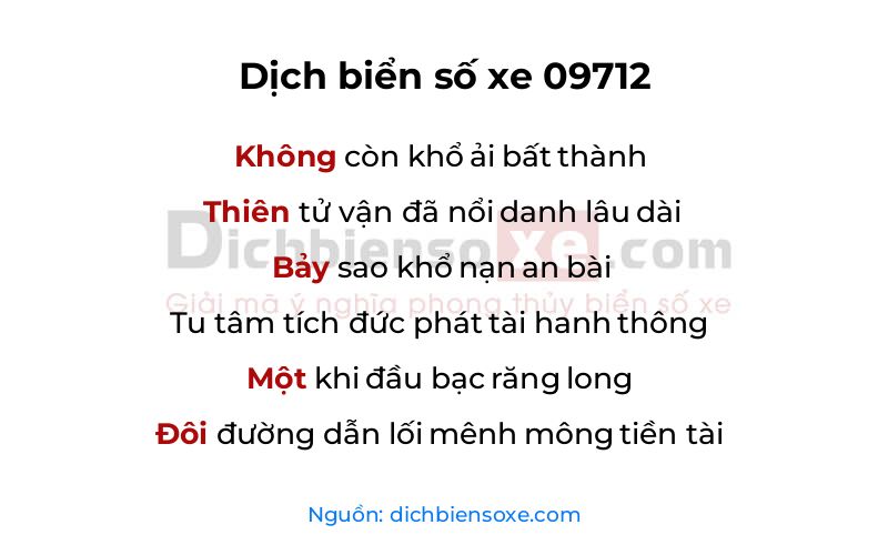 Dịch thơ biển số 09712