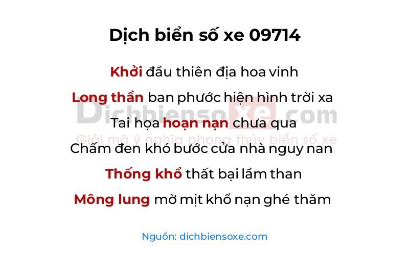 Dịch thơ biển số 09714