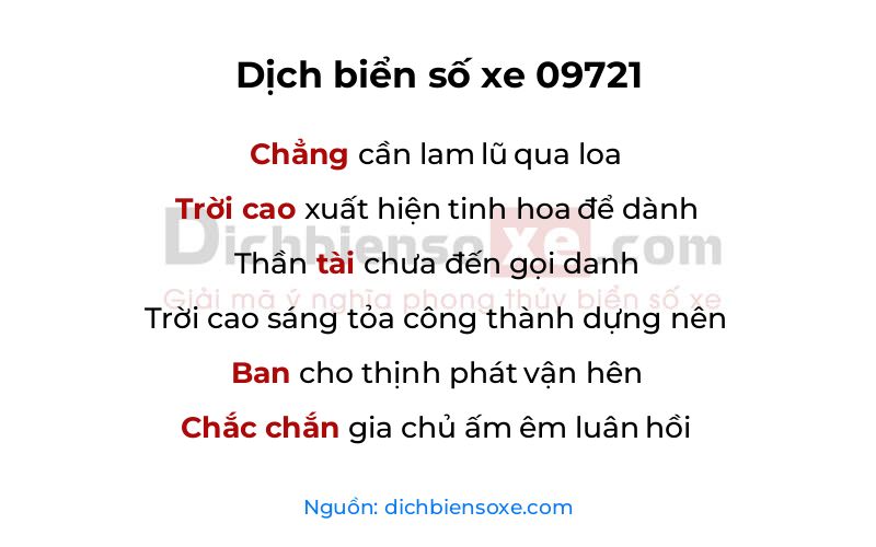 Dịch thơ biển số 09721